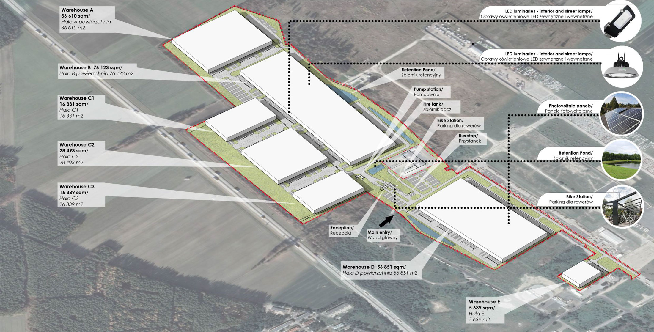 Hale magazynowe dolnośląskie - plan zagospodarowania terenu