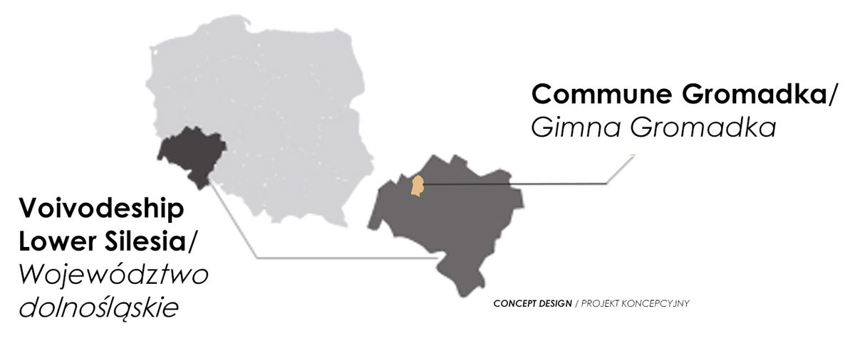 Mapka lokalizacja Gromadka logistyka